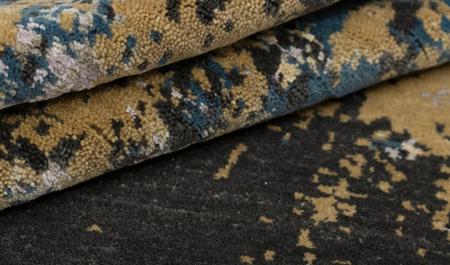 5x7 Sanganer | Modern Hand knotted Abstract Painting Rug | Best Place to Buy Area Rugs Online